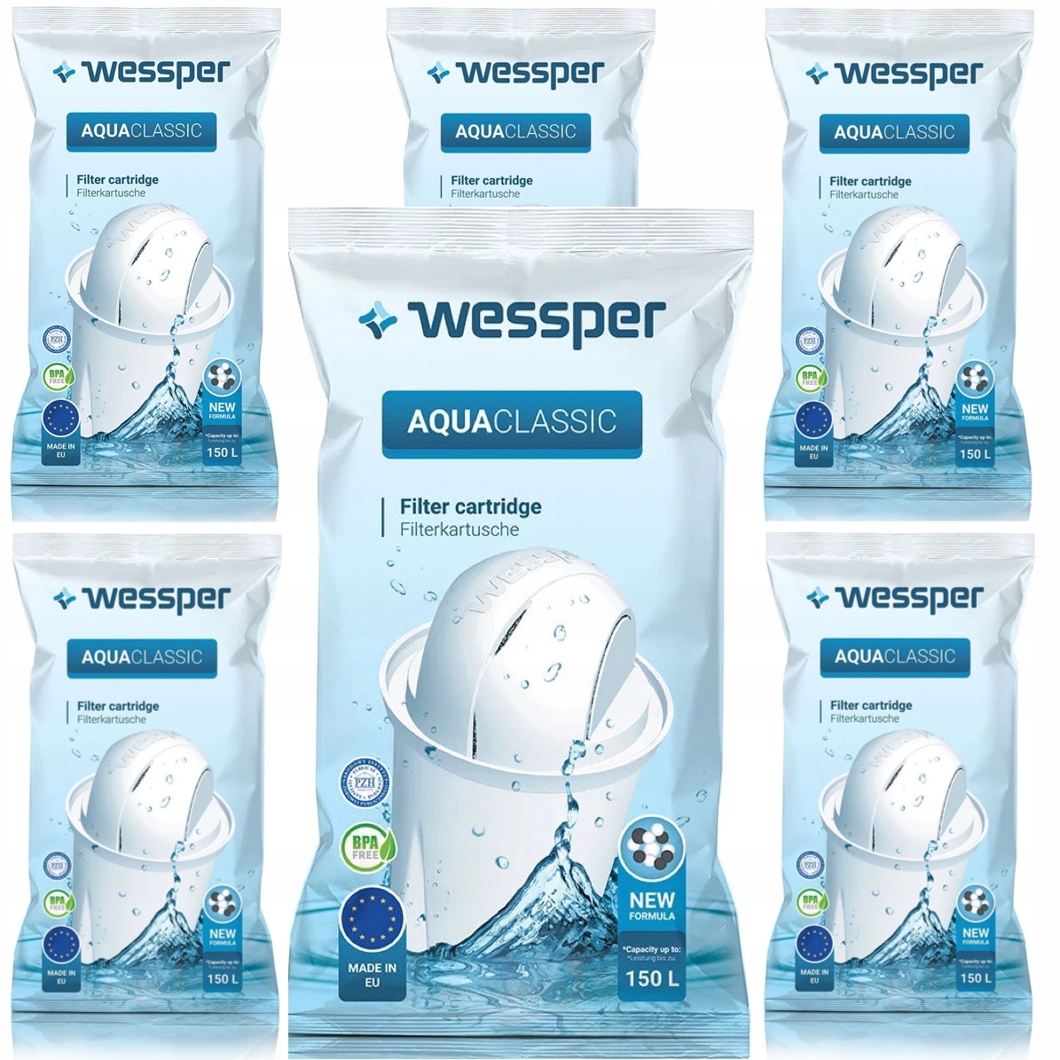 Filtračná vložka do džbánu Wessper AquaClassic Standard, 6 ks.